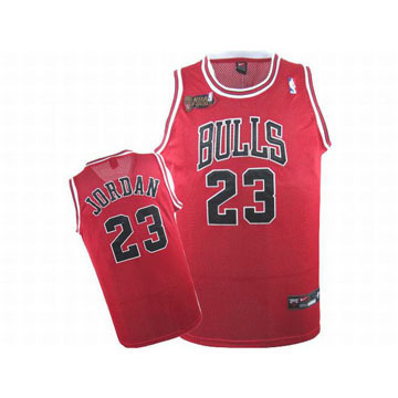 NBA Final Jordan #23 Red Bulls Jersey Black Numbers