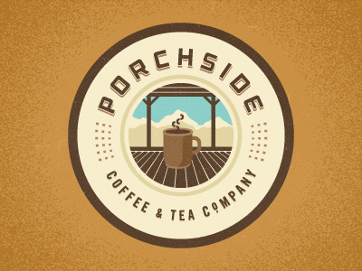 Porchside Coffee & Tea Company #color #texture #illustration #identity #tea #coffee #logo