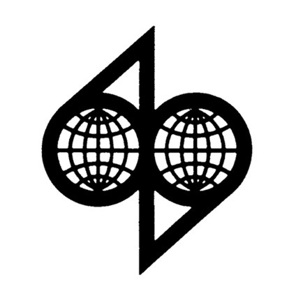 Logo designed by Pierre Dufayet 1960 #mark #globe #trademark #modern #icon #trade #identity #vintage #mid #century #logo