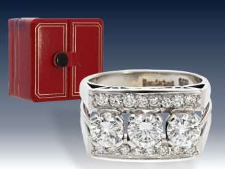 Ring: ausgefallener, sehr wertvoller und dekorativer vintage Brillant-Goldschmiedering, ca. 2ct, Neupreis ca.10.000,-DM