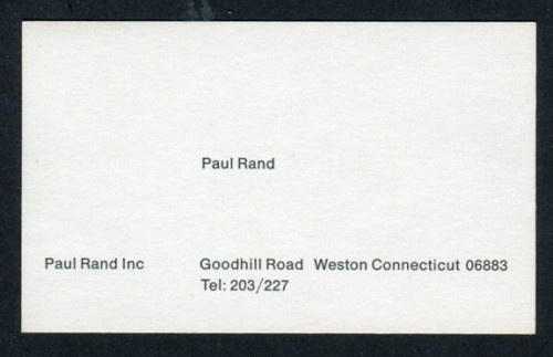 AMASSBLOG » paul rand inc. #business #card #design #graphic #rand #paul