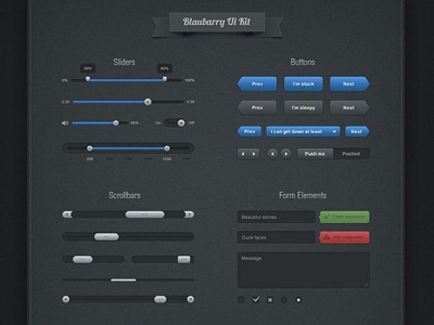 Blaubarry free kit Free Psd. See more inspiration related to Blue, Button, Radio, Dark, Horizontal and Kit on Freepik.