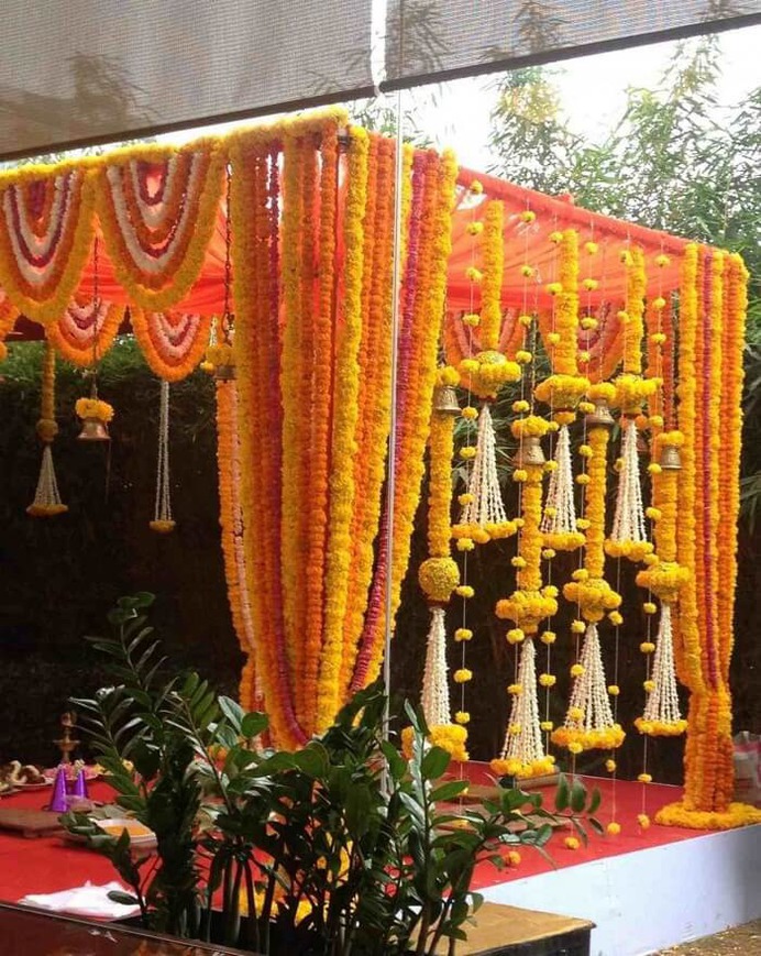 Marigold Centric Mandap Décor
