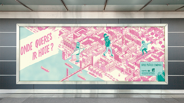 outdoor #billboard #advertising #direction #illustration #art #outdoor #lisbon #drawing #maps
