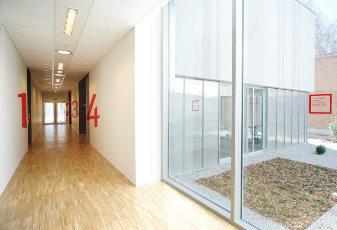 A signage system for Baró de Viver Civic Centre that uses anamorphic perspective. #anamorphic #signage #graphicdesign #architecture #typogr