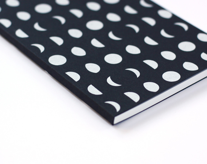 Screen printed moon notebook by Worthwhile Paper in Michigan. #notebook #celestial #lunar