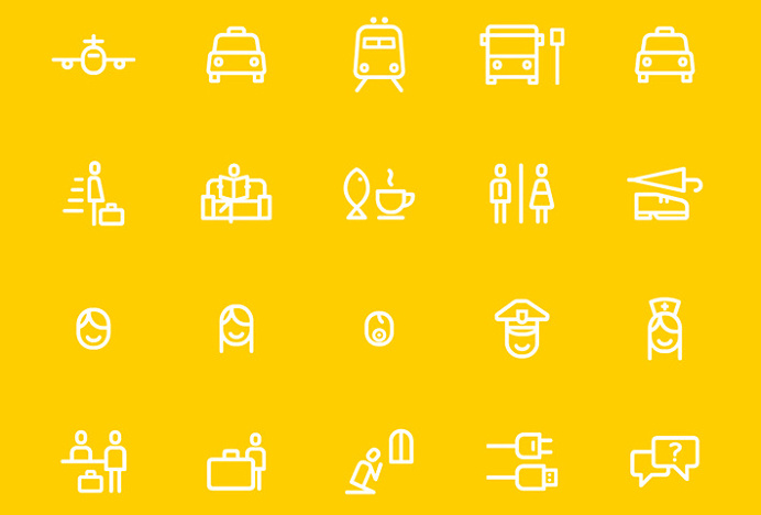 London Luton Airport by Ico Design and Atipo #icons #brand design