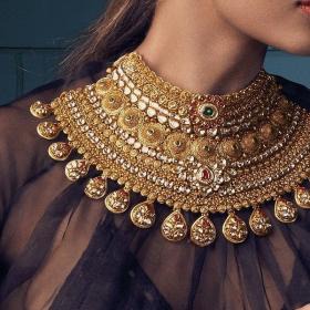 Gold polki necklace