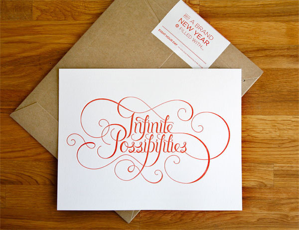 Eight Hour Day » Infinite Possibilities Print #script #card #print #christmas #letter #envelope