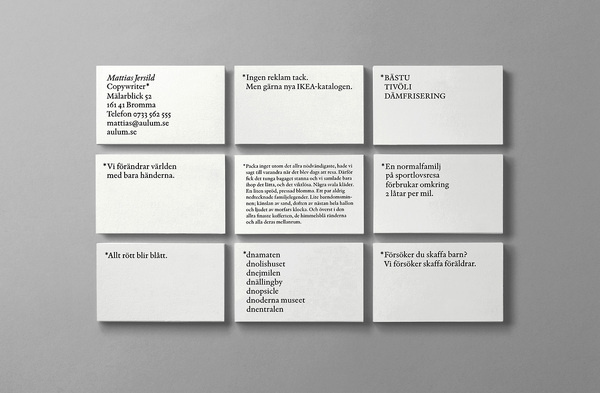 Mattias Jersild by BVD #typography #identity #business card #star #indigo #copywriter