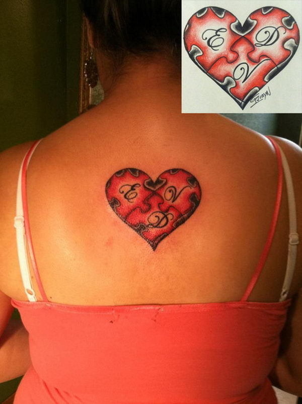 40+ Cool Puzzle Piece Tattoo Design Ideas #tattoo #puzzle #piece