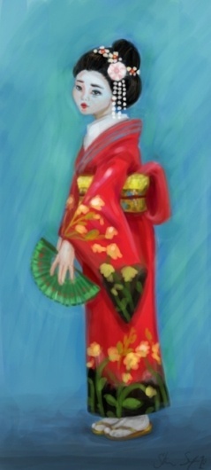 Stine Sørensen - digital painting #chinese #photoshop #girl