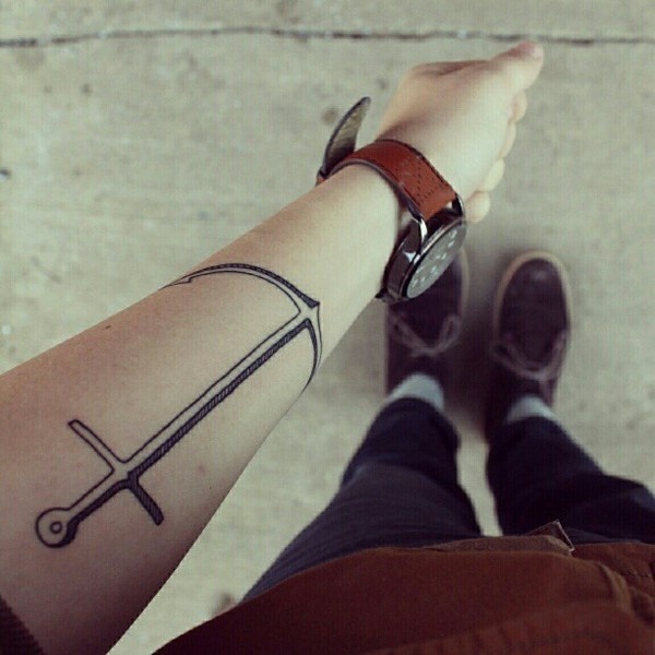 The finished product for those who asked! The points of the anchor for around my wrist ever so slightly. I illustrated it, Portland tattooed #tattoo