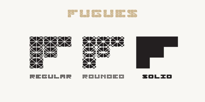 Fugues typeface (font) designed by Thoma Kikis. Teknike.com - #fugues #typeface #font #kikis #thomakikis #stencil #solid #sans #capitals #caps #lettering #greek #latin #teknike