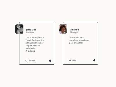 Custom Social Feeds #minimal #clean #facebook #web #twitter #custom #typogrpahy #feed #social feeds