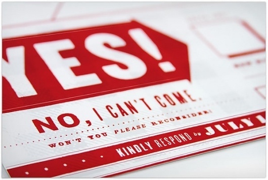 Andy & Liz Wedding Invitation - FPO: For Print Only #invite #letterpress #yes #red