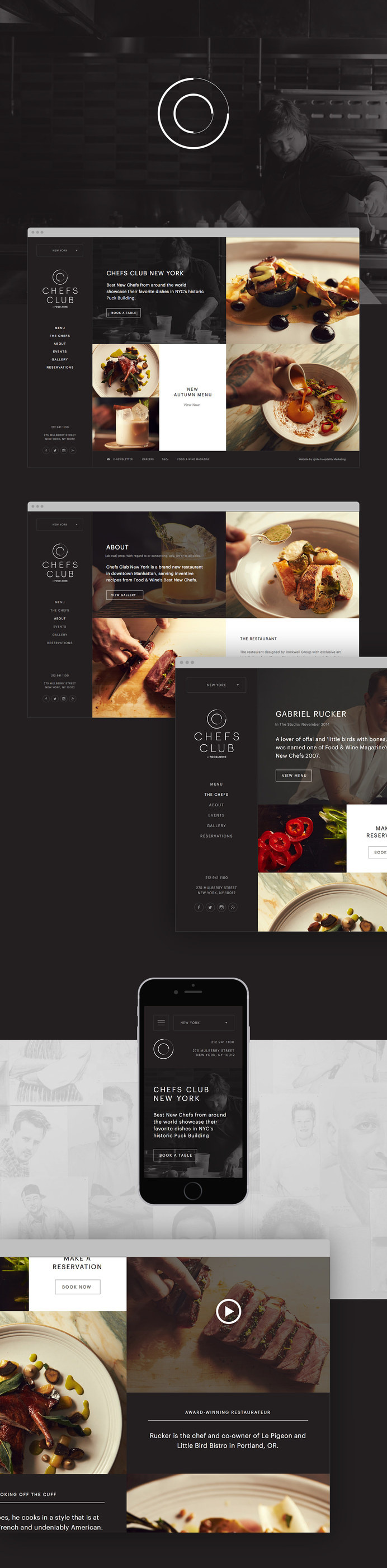 Website design for Chefs Club NYC #restaurant #website #grid #york #new