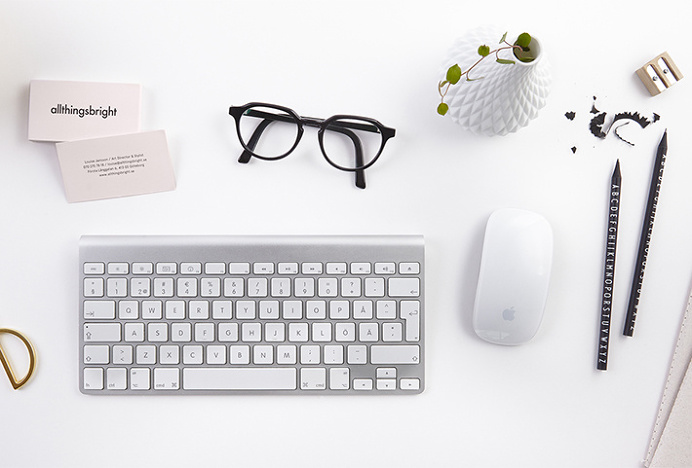 allthingsbright by Louise Jansson #business #cards #keyboard #desk