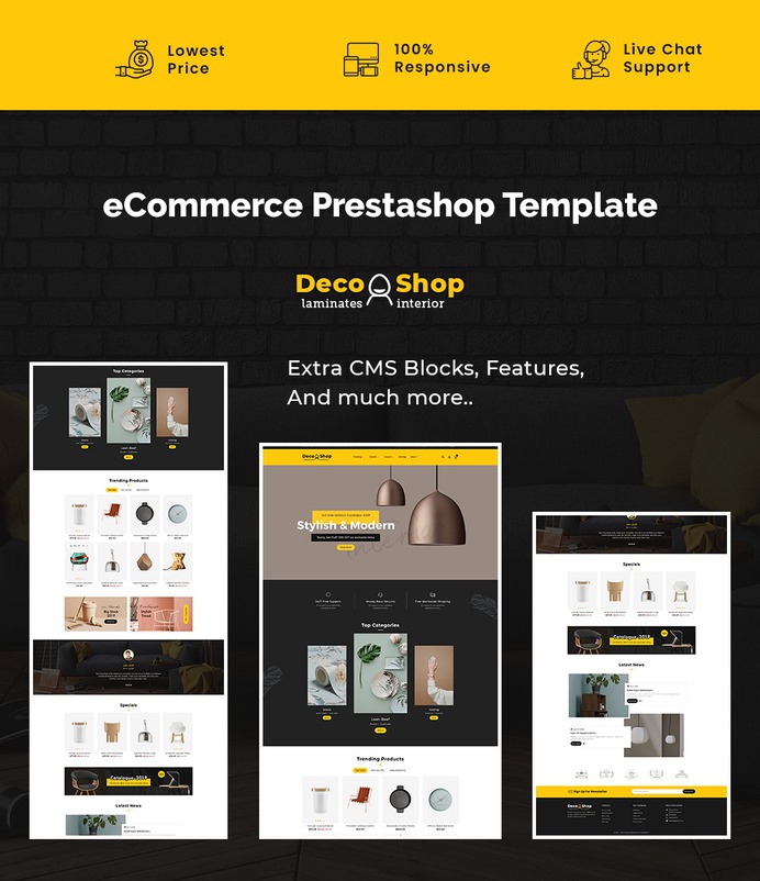 #Deco #Shop - #Laminates #Home #Decor #Interior - #Prestashop #Responsive #Theme | #TemplateTrip #eCommerce #Website #Design #Template