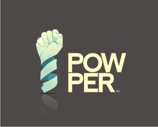 70 Amazing Hand based Logo Designs to be Inspired - DesignModo #power #yellow #hand #paper #ribbon #logo #blue #grey