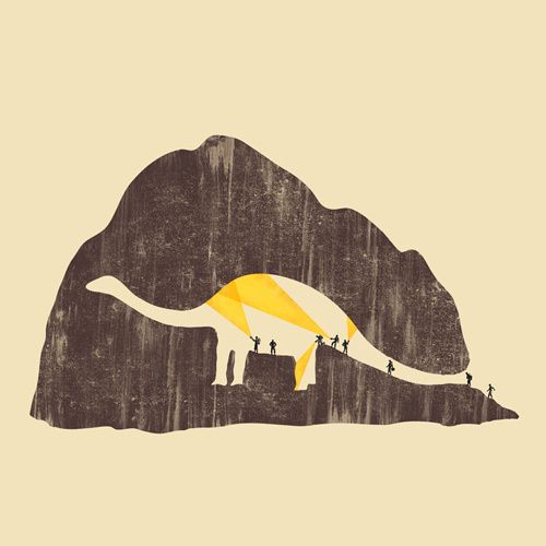 The Art of Negative Space. on the Behance Network #negative #dinosaur #illustration #space