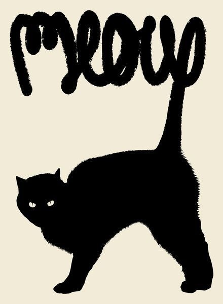 Meow Art Print by Speakerine / Florent Bodart #meow #illustration #cat