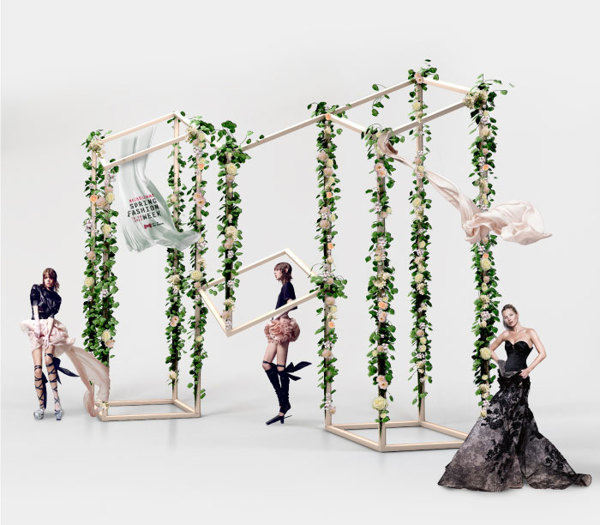 Melbourne Spring Fashion Week Concept & Guidelines on Behance #creative #white #sarita #walsh #city #design #guidelines #of #black #melbourne #identity #and #fashion #logo #3d #flowers