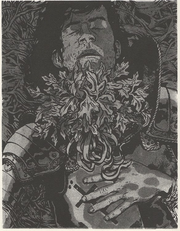 Fallen Hero Risograph by Conor Nolan #white #funeral #drawing #soldier #black #hero #risograph #illustration #nolan #and #death #conor