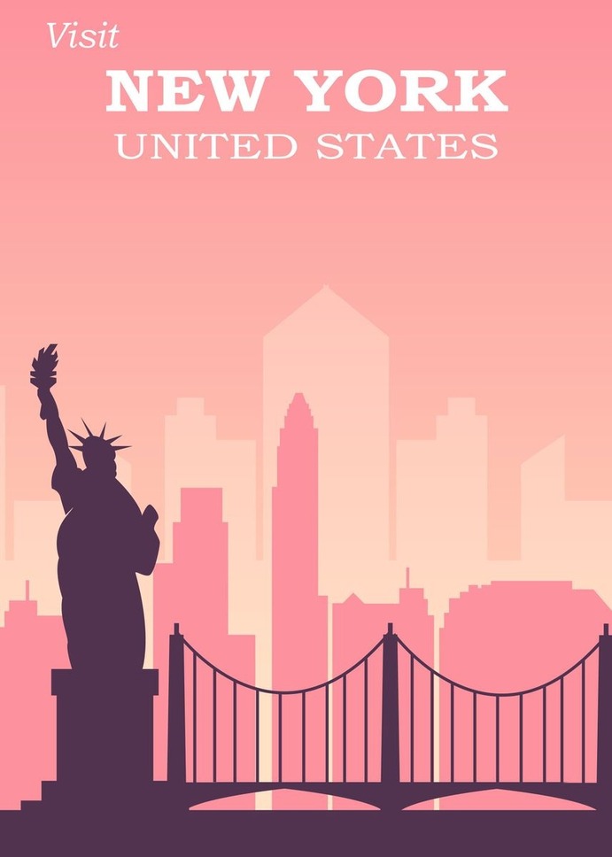 "New York" Poster Print on metal by Sam Kal