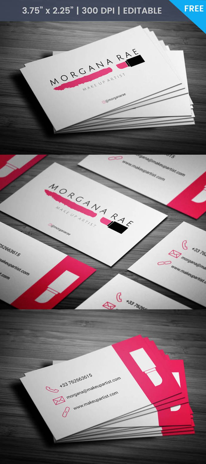 Free Freelance Makeup Artist Business Card Template