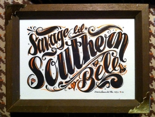 Typeverything.com Savage Lil' Southern Bell by... - Typeverything #script #orange #black #paint #illustration #type #typography