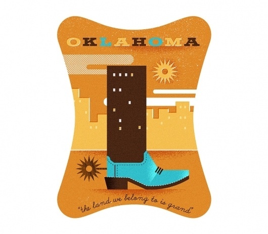 Oklahoma - The Everywhere Project #taylor #illustration #boot #oklahoma #goad