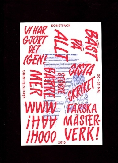 Konstfack Spring Exhibition 2010 / Bench.li #print #design #graphic #typography
