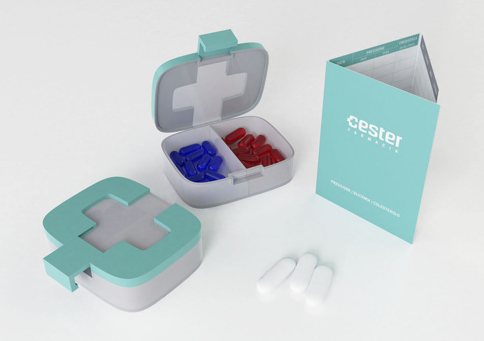 Cester Pharmacy | Logo Design and Branding on Behance | Negative Space Logo - Stationery - Hidden Message - Medical Cross - Health