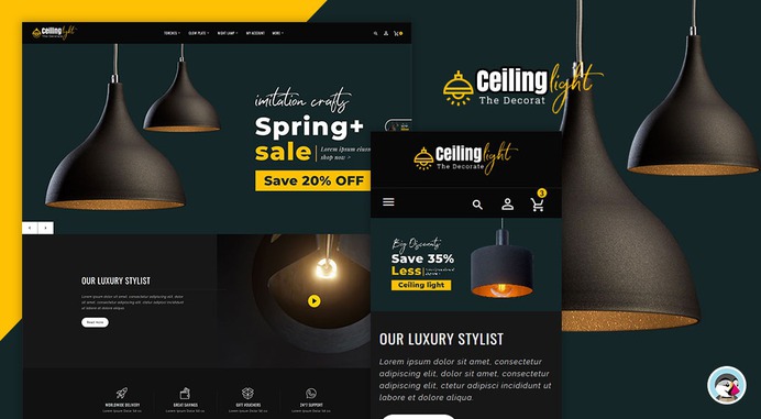 #Ceiling #Lights #Home #Decor - #Decorative #Art - #Prestashop #Responsive #Theme | #TemplateTrip #eCommerce #Website #Design #Template