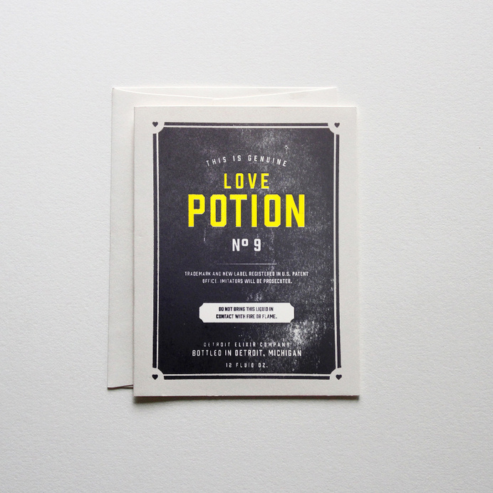 Love Potion No. 9 #printmaking #card #letterpress #stationery #typography