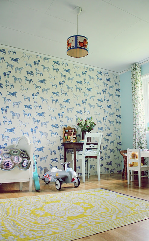 #wallpaper #room #interior #kids #horse #car #toy #lamp