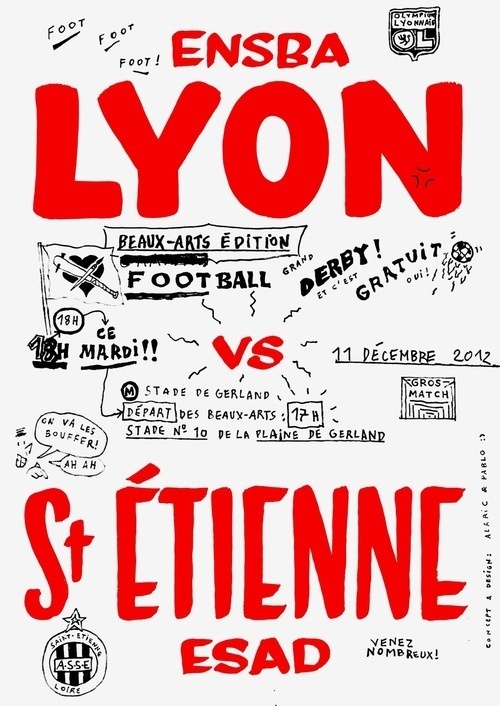Alaric Garnier and Pablo Réol, Fine art Football game poster. #GoENSBAL!