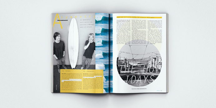 Surfing Magazine Editorial 2012 - Joy Stain #surf #surfing #print #spread #layout #editorial #magazine #typography