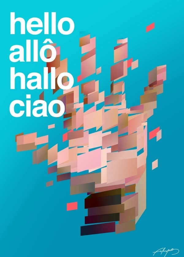 Hellobank by BNP Paribas #abstract #design #shapes #geometric #advertising #poly #bank #art #promo #polygonal #hand