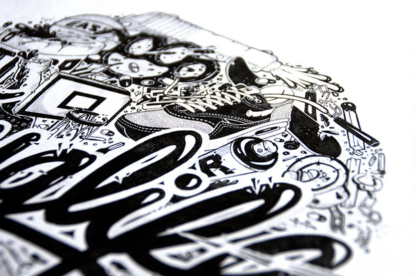 thug life - nairone #thug #white #black #illustration #drawn #and #hand #life