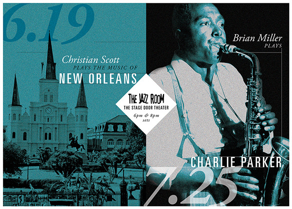 Jazz Arts Initiative: Concert Postcard on Behance #postcard #typography #music #jazz