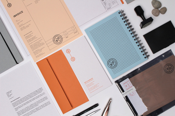 B|D Landscape Architects #invoice #stamp #branding #card #print #slip #orange #busniess #logo #identity #stationery #passport #notebook #compliment #grey