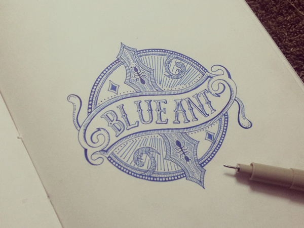 Blue Ant Branding #logo #branding #restaurant #vintage