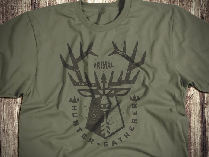 Hunter Gatherer_2_drib outdoorsmen designwisely tshirt graphic bruner mike design illustration elk