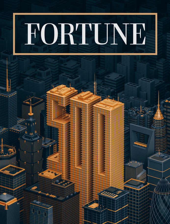 Fortune Global 500 #fortune #magazine #print #gold #poster #type #typography #3D