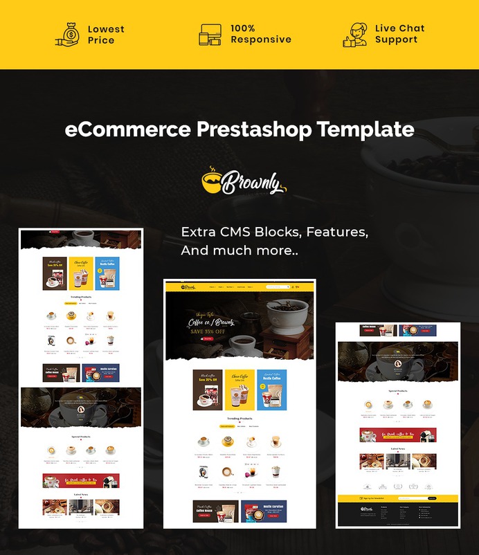 #Brownly - #Coffee #Tobacco - #Prestashop #Responsive #Theme | #TemplateTrip #eCommerce #Website #Design #Template