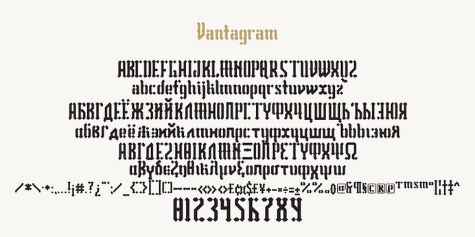 Vantagram typeface (font) designed by Thoma Kikis. Teknike.com - #vantagram #typeface #font #kikis #thomakikis #blackletter #sans #lettering #greek #latin #cyrillic #teknike