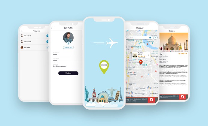 Mobile app design & develop by iGlobsyn team. App name is Landmarker. #illustration #uiux #appdesign