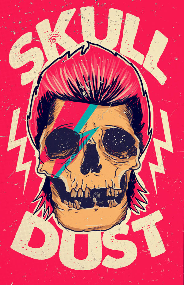 mad mari #illustration #bowie #skull